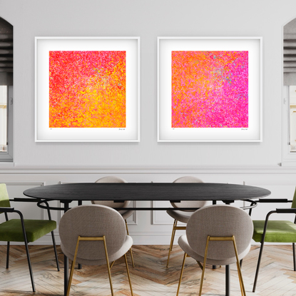 'Neon Garden Series-  set of 3' has been released as a limited edition print of 35. It is reproduction of my original mixed media paintings. Ideal for home or the office to create some calm.