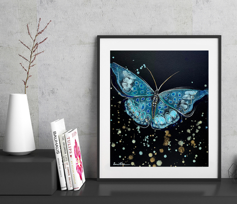 Watercolour Blue butterfly 