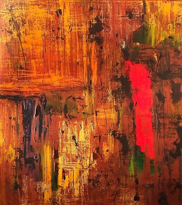 Till Dusk is an original abstract painting by Australian artist.