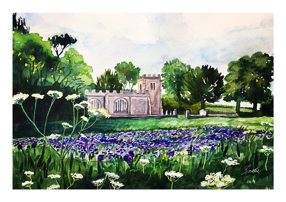 English country church during Spring