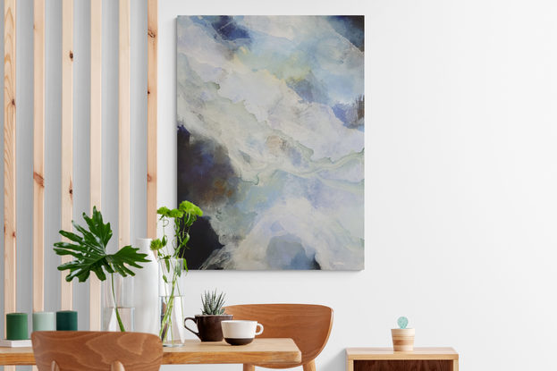 A large abstract seascape painting 