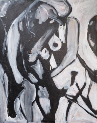 monochrome, modern, abstract, figurative