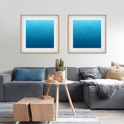 'Silent Showers-  set of 3' has been released as a limited edition print of 35. It is reproduction of my original painting. Ideal for home or the office to create some calm.