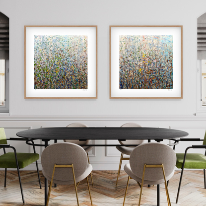 'Nature's Dance-  set of 3' has been released as a limited edition print of 35. It is reproduction of my original mixed media paintings. Ideal for home or the office to create some calm.