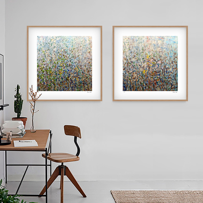 'Nature's Dance-  set of 3' has been released as a limited edition print of 35. It is reproduction of my original mixed media paintings. Ideal for home or the office to create some calm.