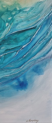 Abstract and textured with blue ripples giving the impression of waves.