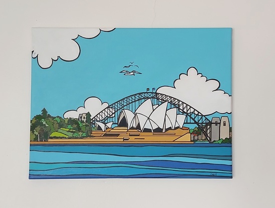 Sydney Opera House and Harbour Bridge over water