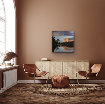 This artwork is a lovely statement piece, it’s on a quality stretched canvas. The sides of the canvas have been painted the same as the artwork. This piece is ready to hang.