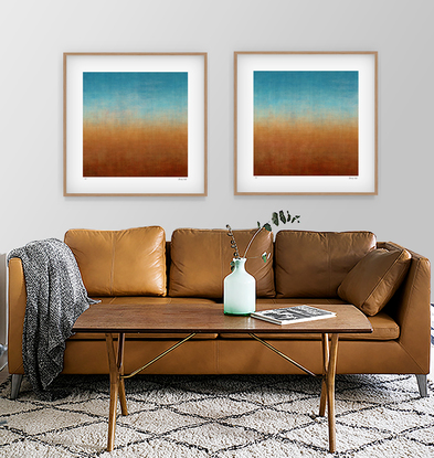 'Red Earth-  set of 3' has been released as a limited edition print of 35. It is reproduction of my original mixed media paintings. Ideal for home or the office to create some calm.