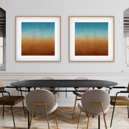 'Red Earth-  set of 3' has been released as a limited edition print of 35. It is reproduction of my original mixed media paintings. Ideal for home or the office to create some calm.