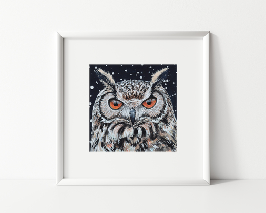 owl against a starry night background