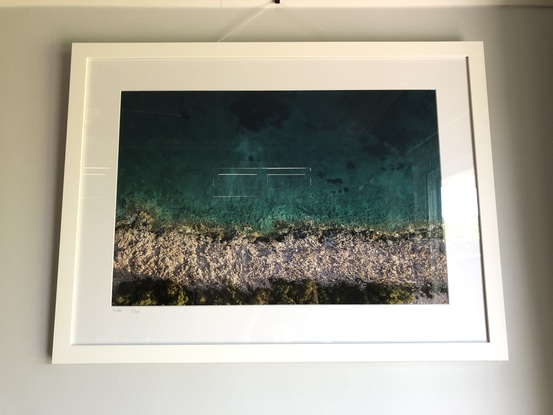 Aerial view of rocky coastline and ocean