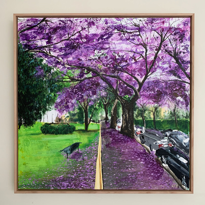 Jacaranda flowers and trees  by the park