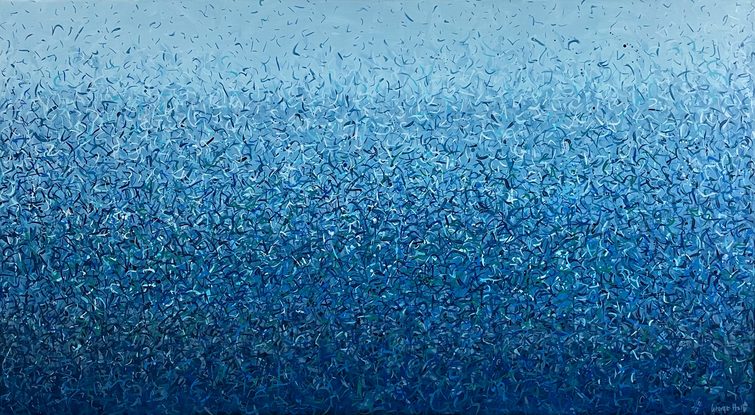 Blue  Abstract  Painting Water Dance