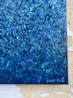 Blue  Abstract  Painting Water Dance