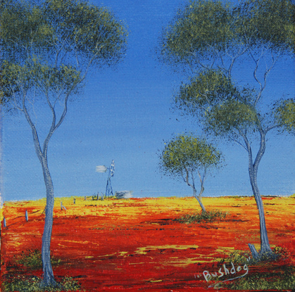 a bright outback smaller painting