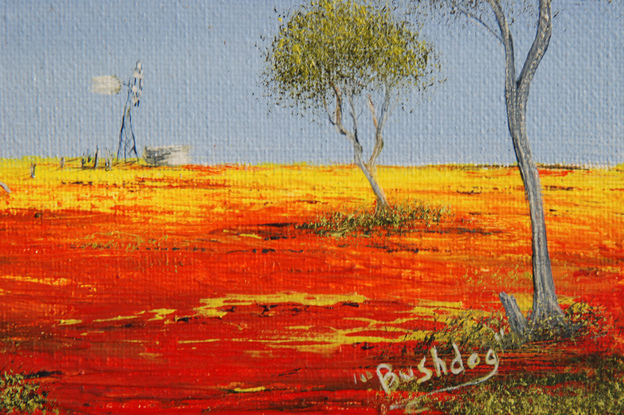 a bright outback smaller painting