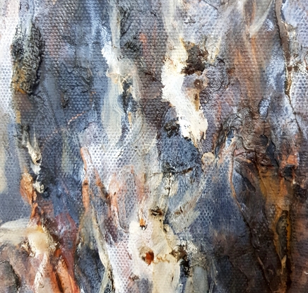 oil painting, Libby Hyett, artist, oil, paint, art, iron bark, bark, tree, gum tree, Australian, texture, brown, rustic, traditional, earth, earthy 