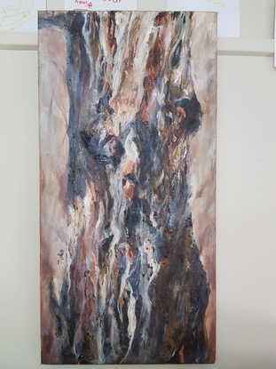 oil painting, Libby Hyett, artist, oil, paint, art, iron bark, bark, tree, gum tree, Australian, texture, brown, rustic, traditional, earth, earthy 