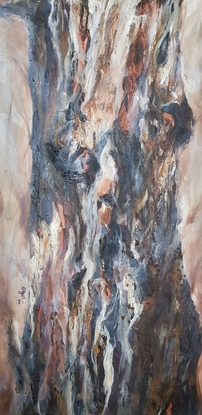 oil painting, Libby Hyett, artist, oil, paint, art, iron bark, bark, tree, gum tree, Australian, texture, brown, rustic, traditional, earth, earthy 