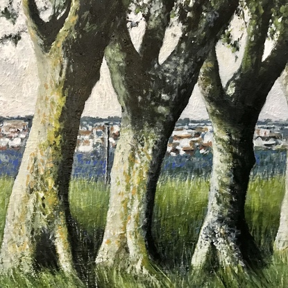 A landscape depiction of an avenue of trees in the South Western part of France, along the Canal Midi