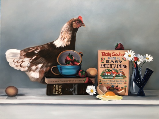 Imaginative realism captures an idyllic cooks kitchen still life. 