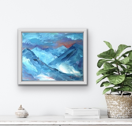 Abstract Mountains in blues 