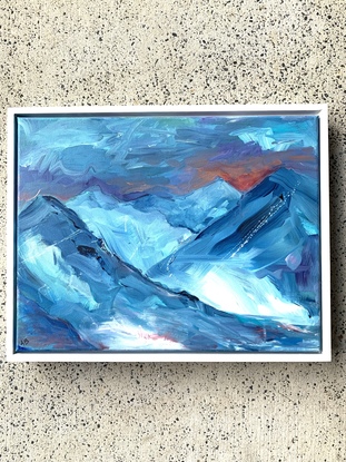 Abstract Mountains in blues 