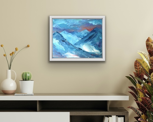 Abstract Mountains in blues 