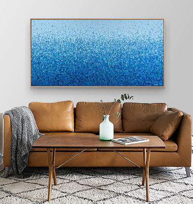 Blue Abstract  Painting Water Dance