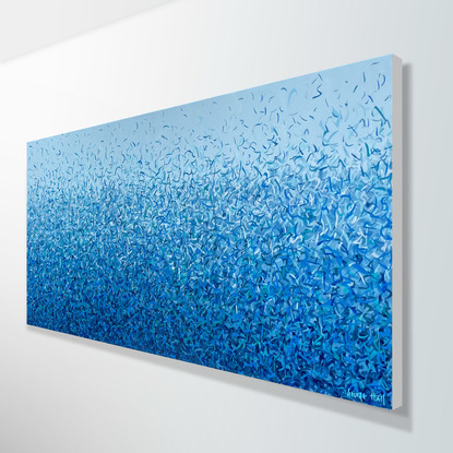 Blue Abstract  Painting Water Dance