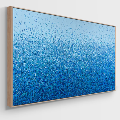 Blue Abstract  Painting Water Dance