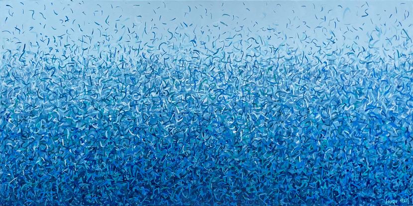 Blue Abstract  Painting Water Dance