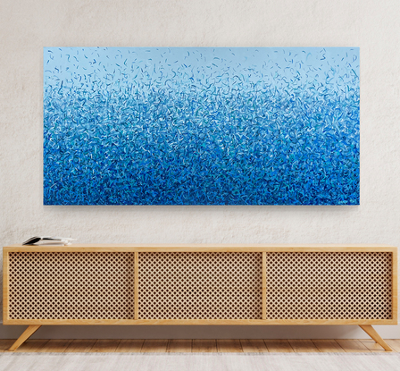 Blue Abstract  Painting Water Dance