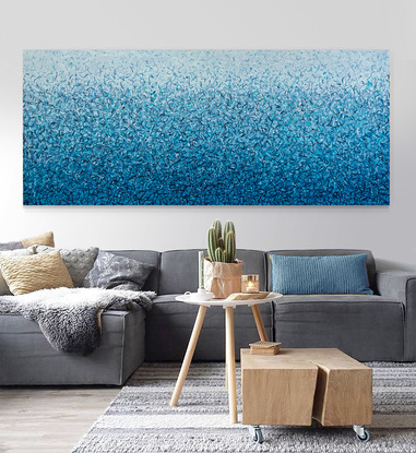 Blue  Abstract  Painting Water Dance original artwork painting