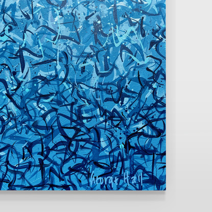 Blue  Abstract  Painting Water Dance original artwork painting