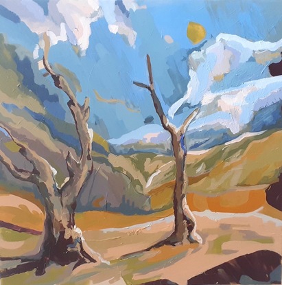 Abstract trees in Australian landscape