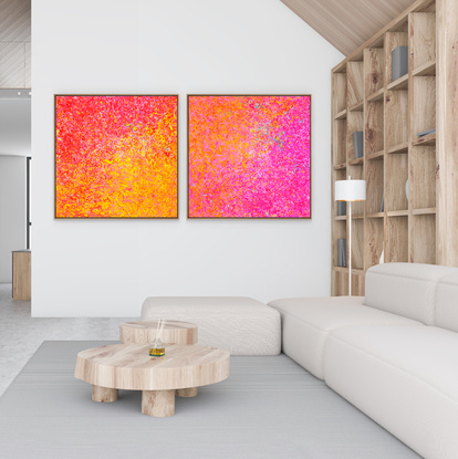 Neon Pink and Orange Abstract Limited Edition Print