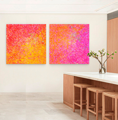 Neon Pink and Orange Abstract Limited Edition Print