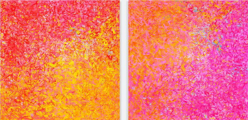 Neon Pink and Orange Abstract Limited Edition Print