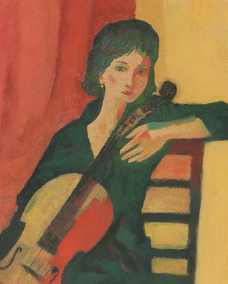 Young woman with a cello