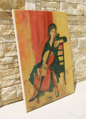 Young woman with a cello