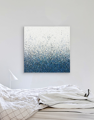 Blue white abstract water painting