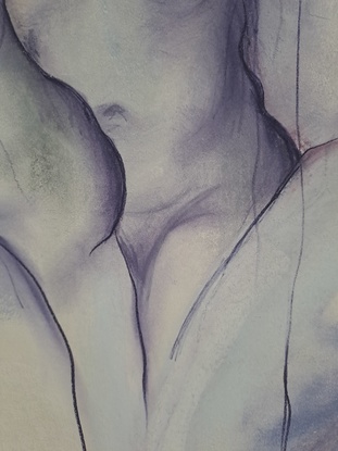 Female form, nude, group drawn from the model. Pastel in soft flesh tones.