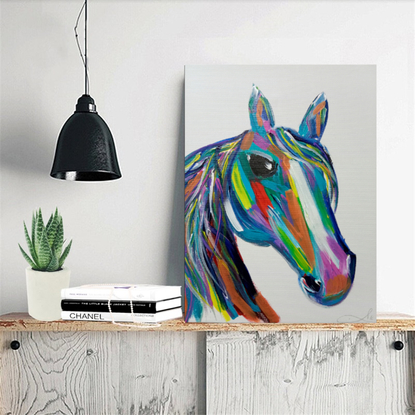 Colorful horse, vibrant, modern horse painting