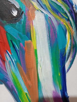 Colorful horse, vibrant, modern horse painting