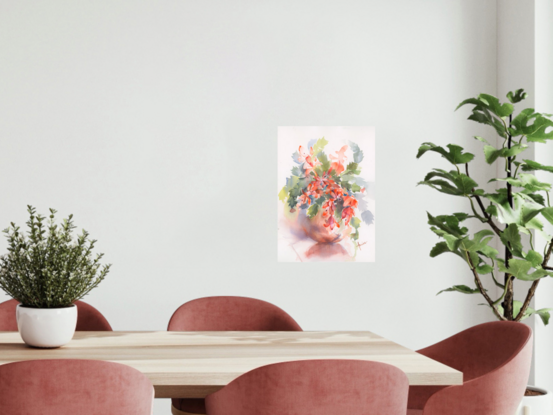 Bright Orange  Christmas Cactus in vase