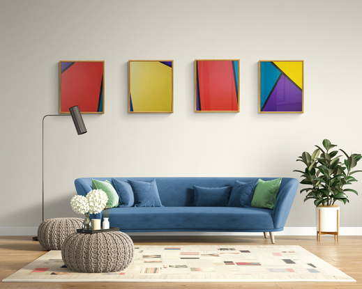 Each canvas 50.5×6.5 
Can be arranged horizontally or vertically to suit the viewer 