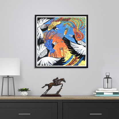 Fancy Magpie – Melbourne Cup 2022. Original oil painting by Irina Redine. Framed and ready to hang originals.