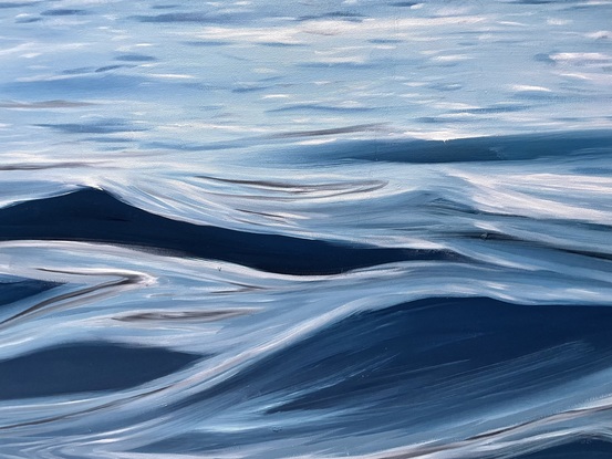 Ripples and reflections on ocean's surface